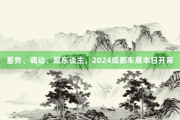 蓄势、调动、聚东谈主，2024成都车展本日开幕