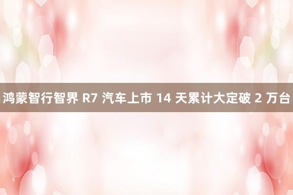 鸿蒙智行智界 R7 汽车上市 14 天累计大定破 2 万台