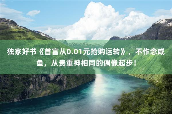 独家好书《首富从0.01元抢购运转》，不作念咸鱼，从贵重神相同的偶像起步！