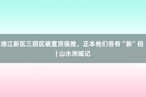 湘江新区三园区被置顶强推，正本他们各有“新”招 | 山水洲城记